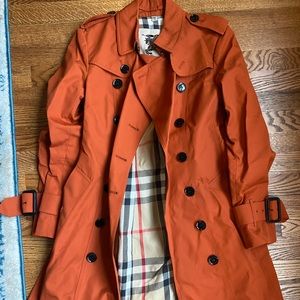 Burnt Orange Burberry Trench Coat